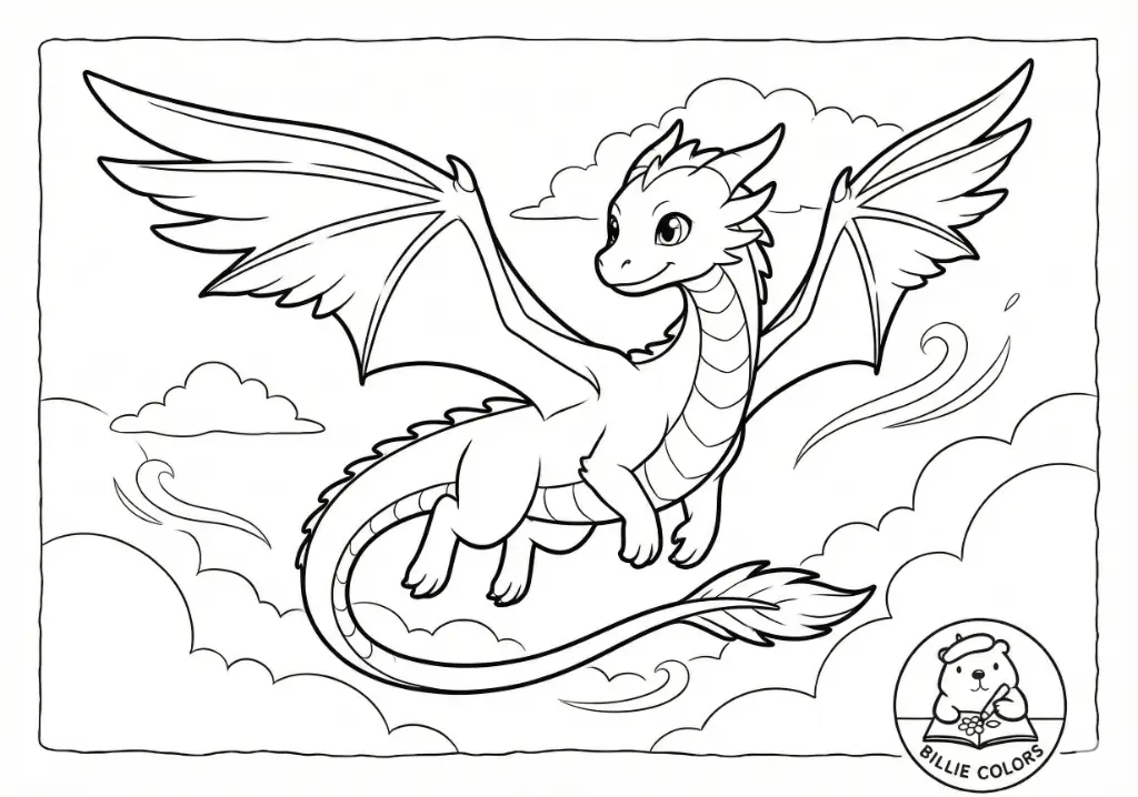 Desenho de dragão amigável